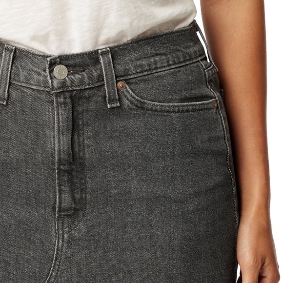 NWT Levi Strauss Signature Women's Maxi Denim Charcoal Gray Skirt Sz 8 - Picture 5 of 8